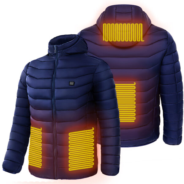 Men Heated Puffer Jacket Electric Heating Coat Insulated Hood Windbreaker 9Heat Zones - Image 10