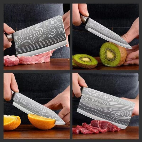 Household Kitchen Knife Suit Laser Pattern Stainless Steel Kitchen Knives - Image 5