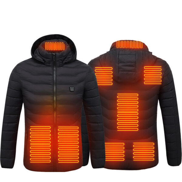 Men Heated Puffer Jacket Electric Heating Coat Insulated Hood Windbreaker 9Heat Zones - Image 6