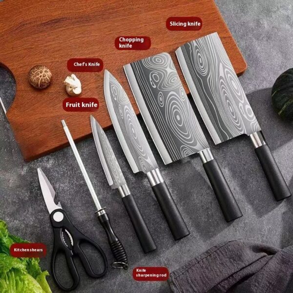 Household Kitchen Knife Suit Laser Pattern Stainless Steel Kitchen Knives - Image 3